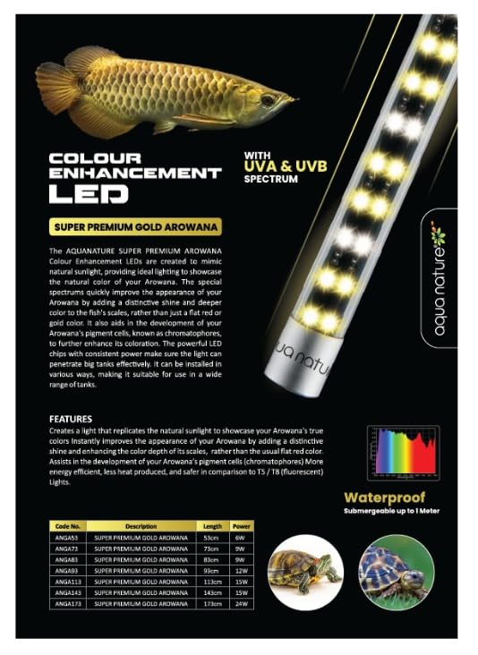 AquaNature Colour Enhancement LED with UVA & UVB Spectrum Tanning